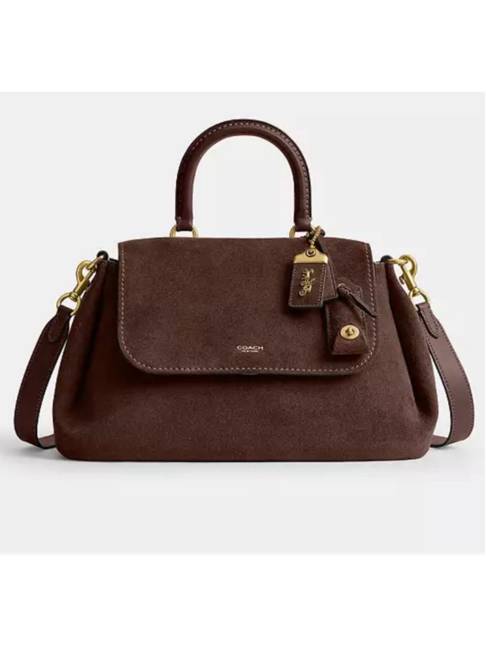 Coach Slouchy Rogue Top Handle Bag - Dark Chocolate